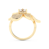 Elongated Round Cut 1.01 Carat Moissanite Ring – Cluster Setting in Gold