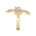 Elongated Round Cut 1.01 Carat Moissanite Ring – Cluster Setting in Gold