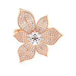 Elongated Round Cut 1.01 Carat Moissanite Ring – Cluster Setting in Gold