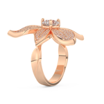 Elongated Round Cut 1.01 Carat Moissanite Ring – Cluster Setting in Gold