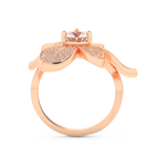 Elongated Round Cut 1.01 Carat Moissanite Ring – Cluster Setting in Gold