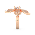 Elongated Round Cut 1.01 Carat Moissanite Ring – Cluster Setting in Gold