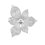 Elongated Round Cut 1.01 Carat Moissanite Ring – Cluster Setting in Gold