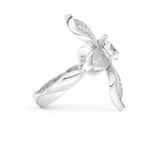 Elongated Round Cut 1.01 Carat Moissanite Ring – Cluster Setting in Gold