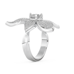 Elongated Round Cut 1.01 Carat Moissanite Ring – Cluster Setting in Gold