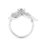 Elongated Round Cut 1.01 Carat Moissanite Ring – Cluster Setting in Gold