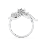 Elongated Round Cut 1.01 Carat Moissanite Ring – Cluster Setting in Gold