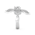 Elongated Round Cut 1.01 Carat Moissanite Ring – Cluster Setting in Gold