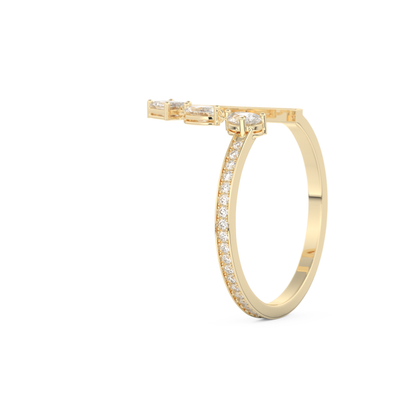 Full Eternity Wedding Band with 0.569 CT Pear, Round, Emerald & Marquise Cut Moissanite – Yellow, White, or Rose Gold