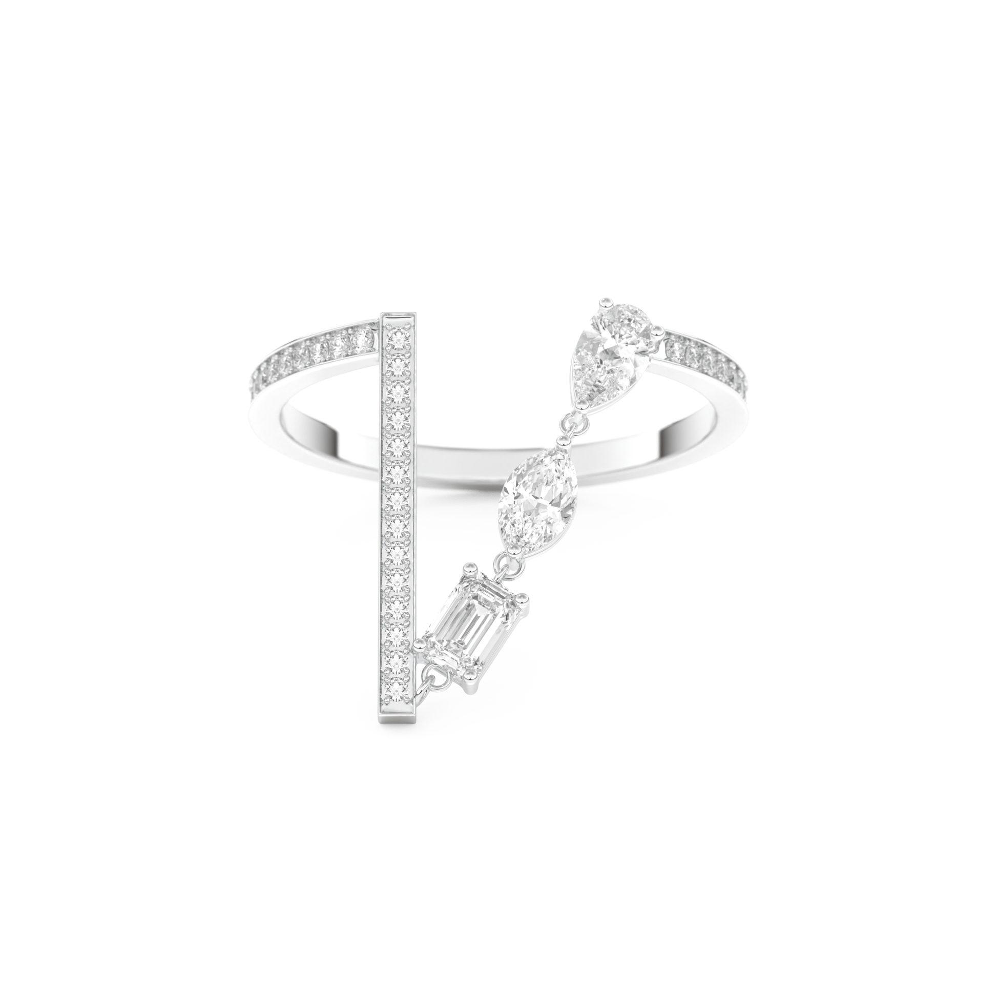Full Eternity Wedding Band with 0.569 CT Pear, Round, Emerald & Marquise Cut Moissanite – Yellow, White, or Rose Gold