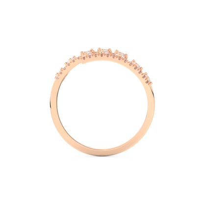 Half Eternity Wedding Band with 0.69 CT Round and Pear Cut Moissanite – Yellow, White, or Rose Gold