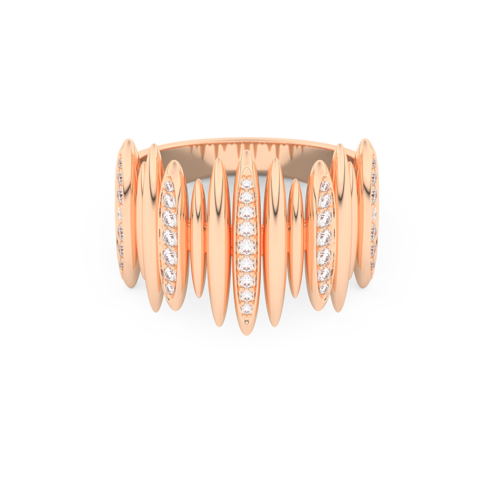Spike Inspired Wedding Band with 0.29 CT Round Cut
