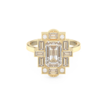Elongated Emerald Cut 1.34 Carat Moissanite Ring – Halo Setting in Gold