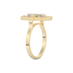 Elongated Emerald Cut 1.34 Carat Moissanite Ring – Halo Setting in Gold