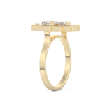 Elongated Emerald Cut 1.34 Carat Moissanite Ring – Halo Setting in Gold