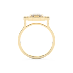 Elongated Emerald Cut 1.34 Carat Moissanite Ring – Halo Setting in Gold