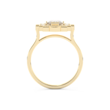 Elongated Emerald Cut 1.34 Carat Moissanite Ring – Halo Setting in Gold