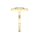 Elongated Emerald Cut 1.34 Carat Moissanite Ring – Halo Setting in Gold