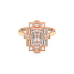 Elongated Emerald Cut 1.34 Carat Moissanite Ring – Halo Setting in Gold