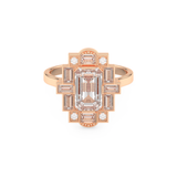 Elongated Emerald Cut 1.34 Carat Moissanite Ring – Halo Setting in Gold