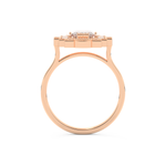 Elongated Emerald Cut 1.34 Carat Moissanite Ring – Halo Setting in Gold