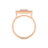 Elongated Emerald Cut 1.34 Carat Moissanite Ring – Halo Setting in Gold