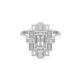 Elongated Emerald Cut 1.34 Carat Moissanite Ring – Halo Setting in Gold