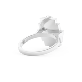 Elongated Emerald Cut 1.34 Carat Moissanite Ring – Halo Setting in Gold