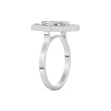 Elongated Emerald Cut 1.34 Carat Moissanite Ring – Halo Setting in Gold