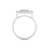 Elongated Emerald Cut 1.34 Carat Moissanite Ring – Halo Setting in Gold