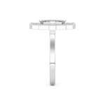 Elongated Emerald Cut 1.34 Carat Moissanite Ring – Halo Setting in Gold