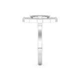 Elongated Emerald Cut 1.34 Carat Moissanite Ring – Halo Setting in Gold