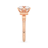 Elongated Round Cut 3.0 Carat Moissanite Ring – Hidden Halo & Pave Setting in Gold