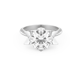 Elongated Round Cut 3.0 Carat Moissanite Ring – Hidden Halo & Pave Setting in Gold