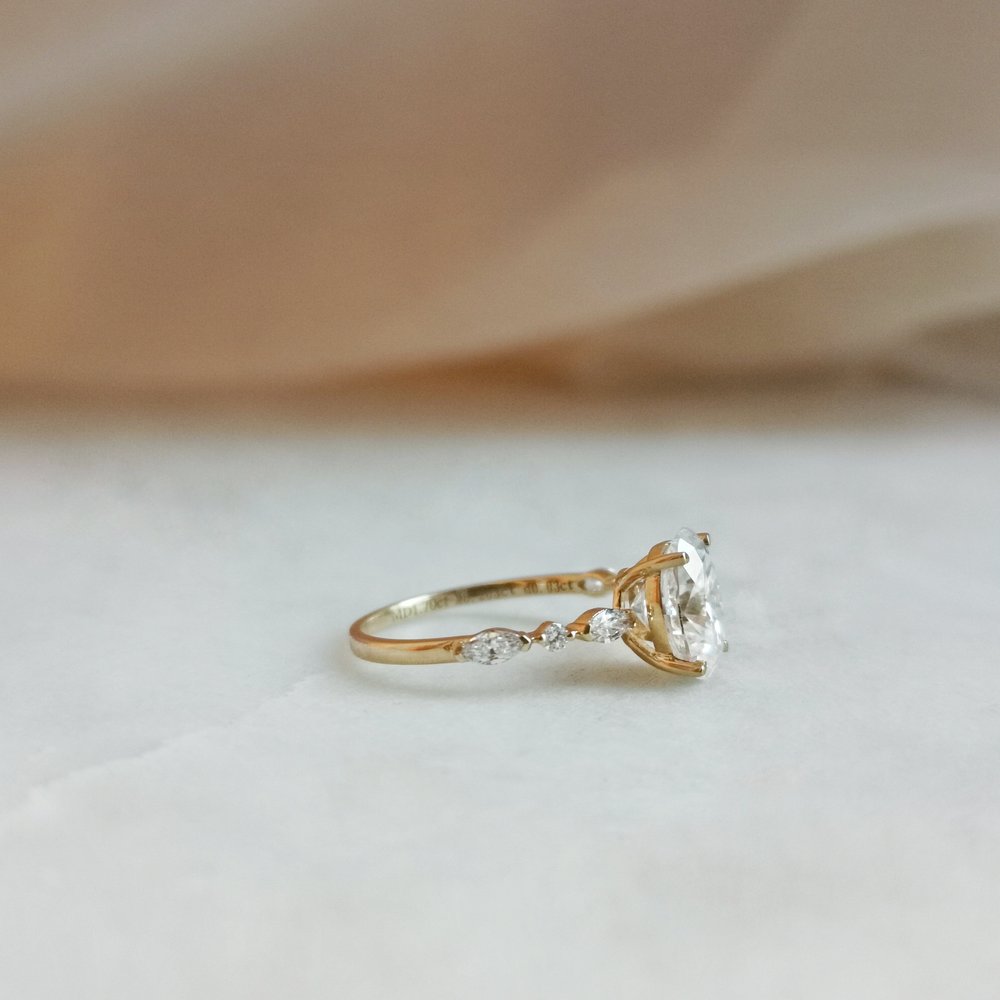 Oval Pave Lab Grown Diamond Engagement Ring