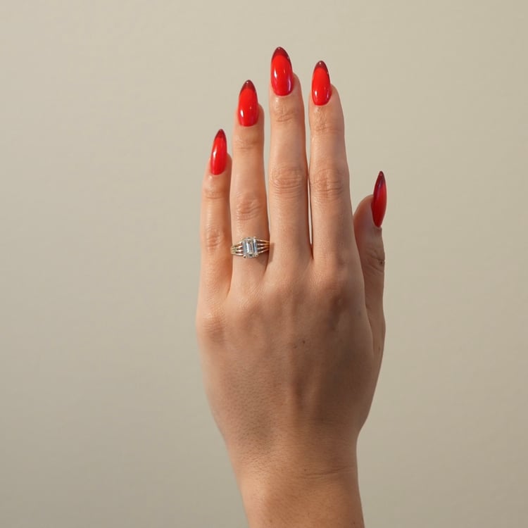 2 CT Round Halo & Pave Lab Grown Diamond Engagement Ring