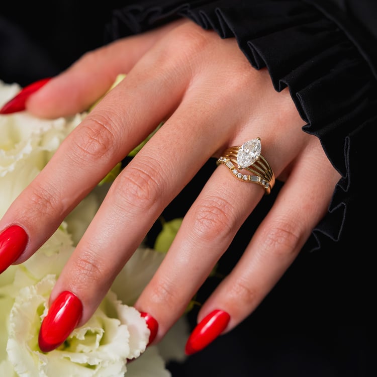 2 CT Round Halo & Pave Lab Grown Diamond Engagement Ring
