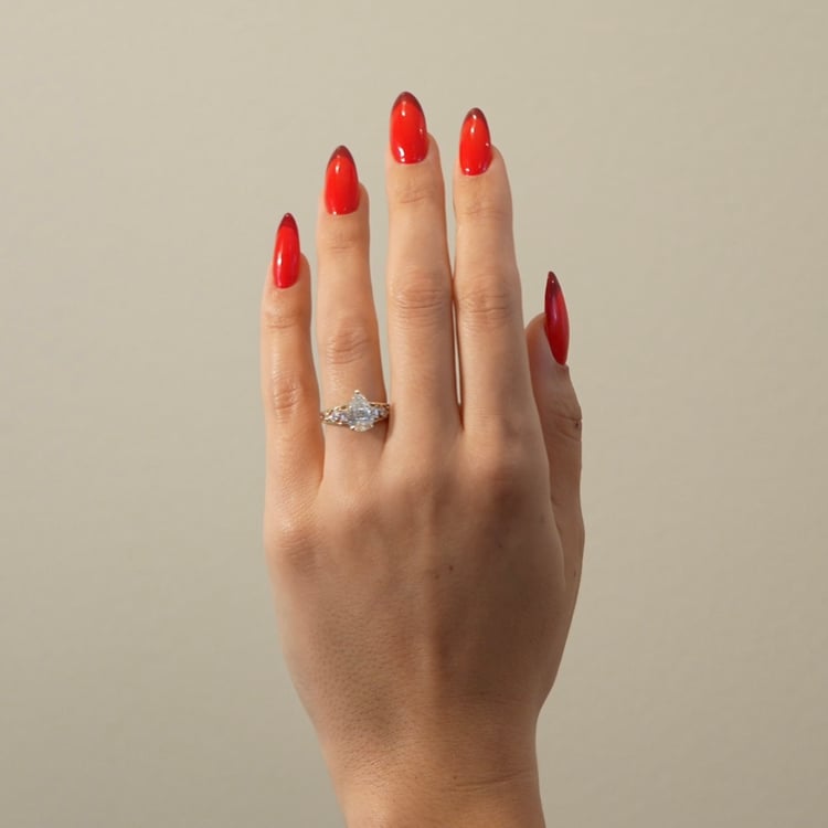 2 CT Round Halo & Pave Lab Grown Diamond Engagement Ring
