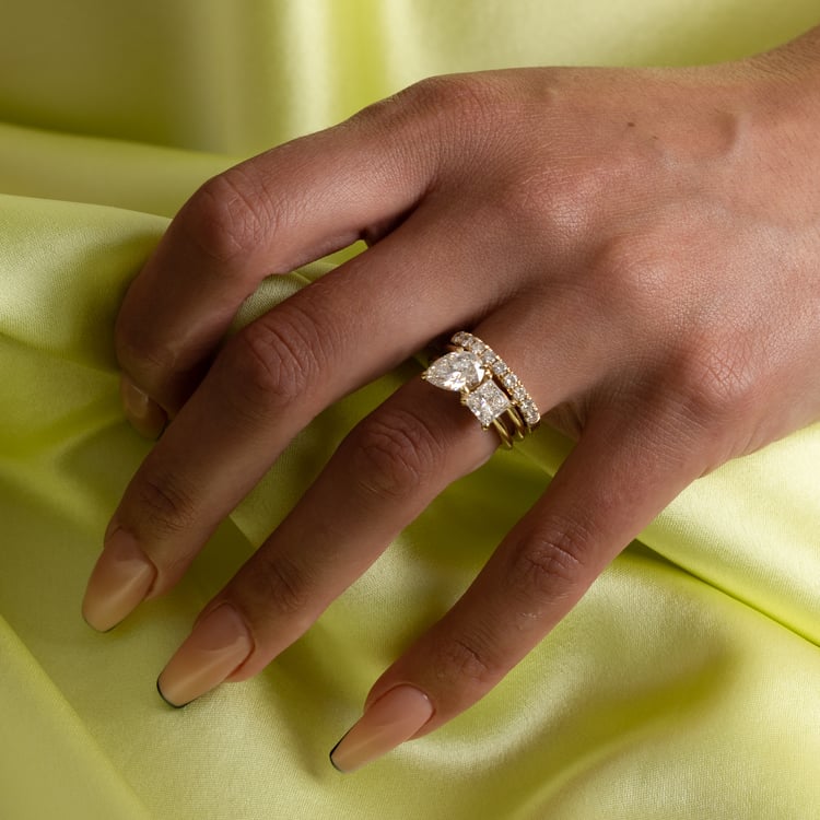 2 CT Round Halo & Pave Lab Grown Diamond Engagement Ring