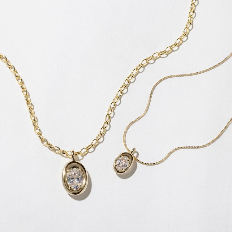 1.0 CT Pear Bezel Solitaire Lab Grown Diamond Necklace