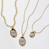 1.0 CT Pear Bezel Solitaire Lab Grown Diamond Necklace