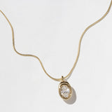 1.0 CT Pear Bezel Solitaire Lab Grown Diamond Necklace