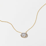 1.0 CT Pear Bezel Solitaire Lab Grown Diamond Necklace