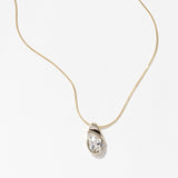 1.0 CT Pear Bezel Solitaire Lab Grown Diamond Necklace