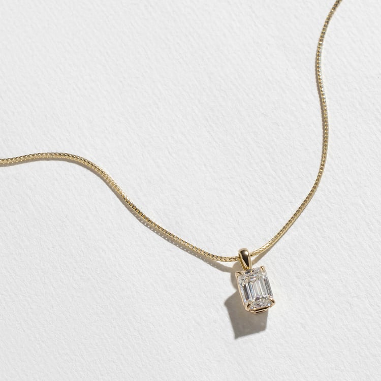 1.0 CT Pear Bezel Solitaire Lab Grown Diamond Necklace