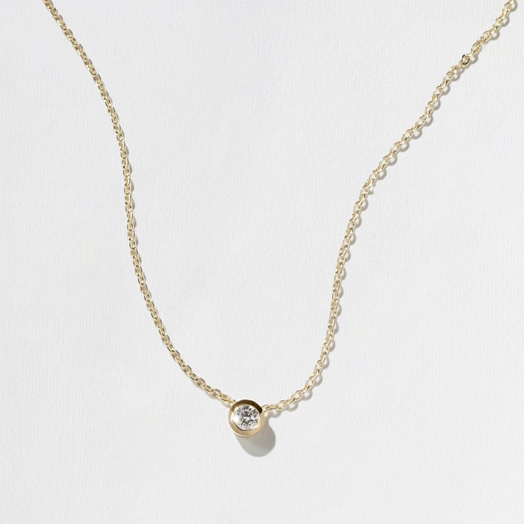 1.0 CT Pear Bezel Solitaire Lab Grown Diamond Necklace