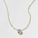 1.0 CT Pear Bezel Solitaire Lab Grown Diamond Necklace