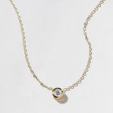 1.0 CT Pear Bezel Solitaire Lab Grown Diamond Necklace