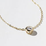 1.0 CT Pear Bezel Solitaire Lab Grown Diamond Necklace