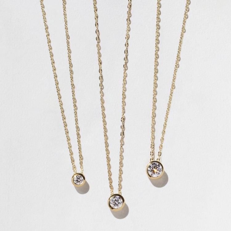 1.0 CT Pear Bezel Solitaire Lab Grown Diamond Necklace